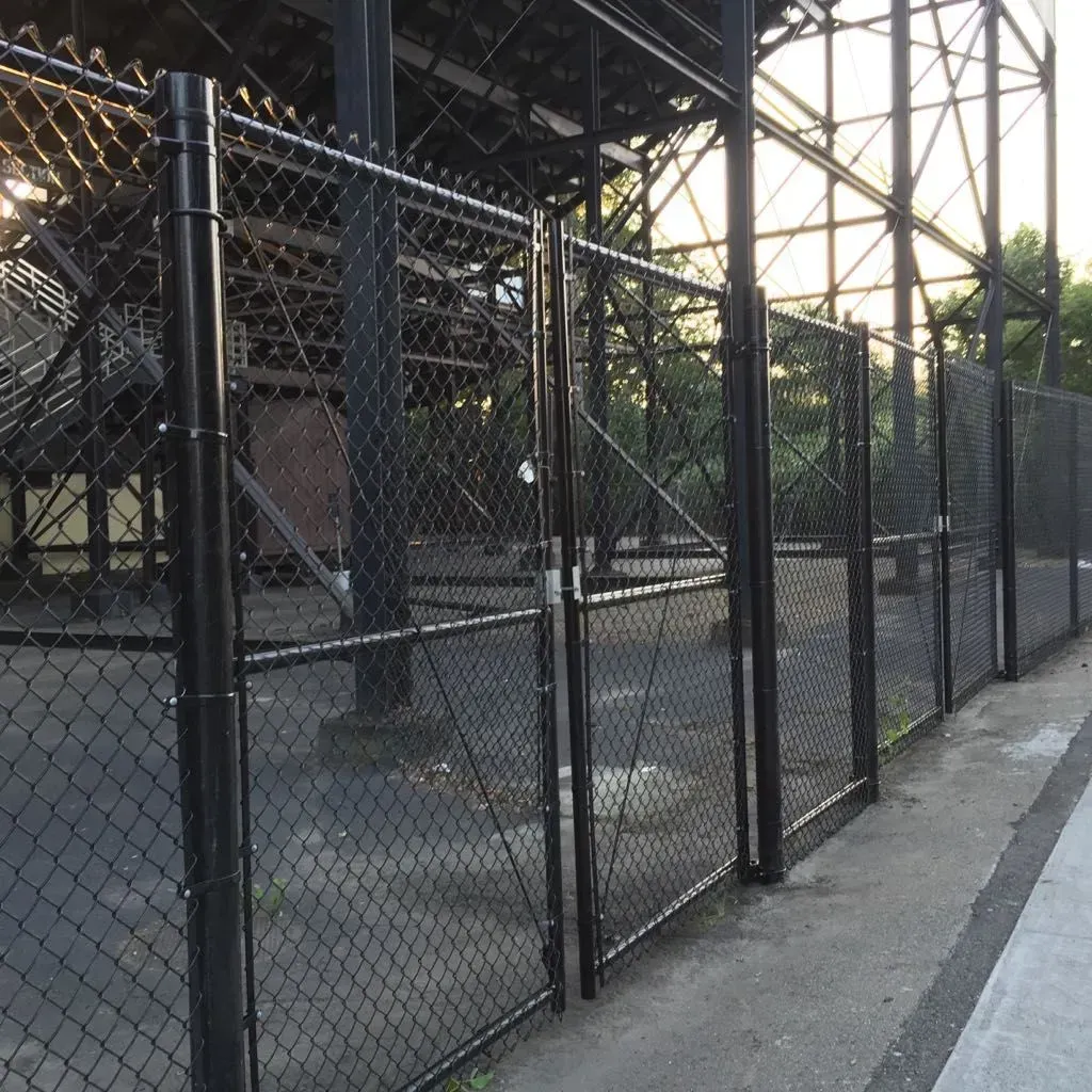Black chain link double gate